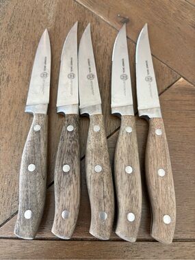Schmidt Bros 5- Piece Knife Set - Wood, German Stainless Steel